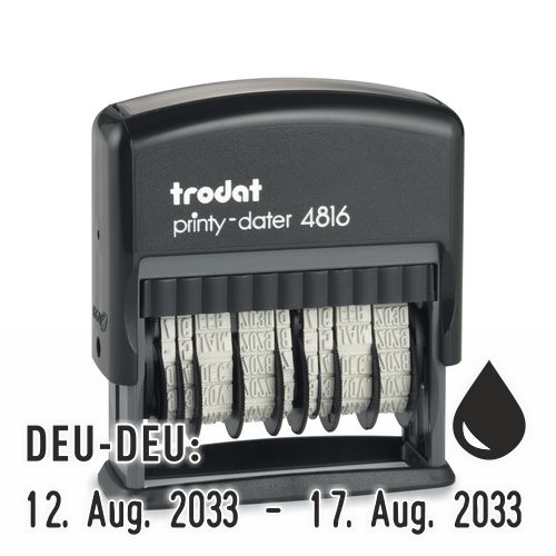 Trodat Printy 4816 doppio datario (tedesco)